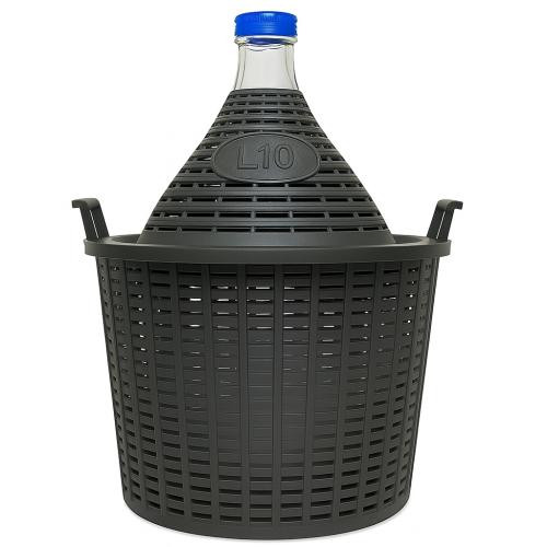 ÜVEG DEMIZSON 10L MŰANYAG BORÍTÁSSAL