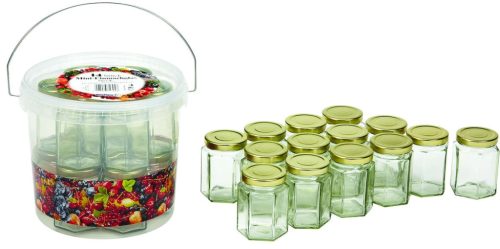 ÜVEG KONZERVES 195 ML 14 DB-OS TETŐVEL VÖDRÖS