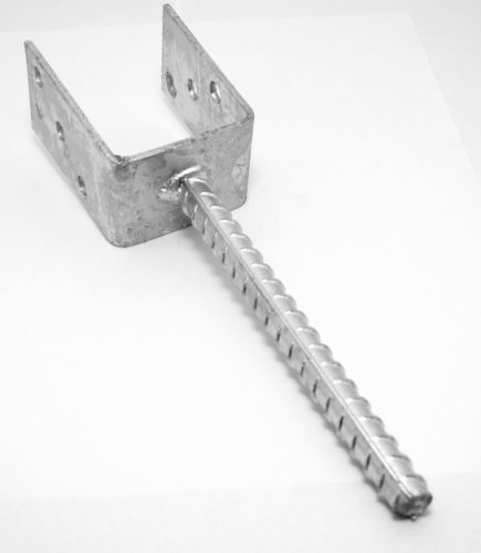 oszloptartó U-forma 91mm horg. Betonba