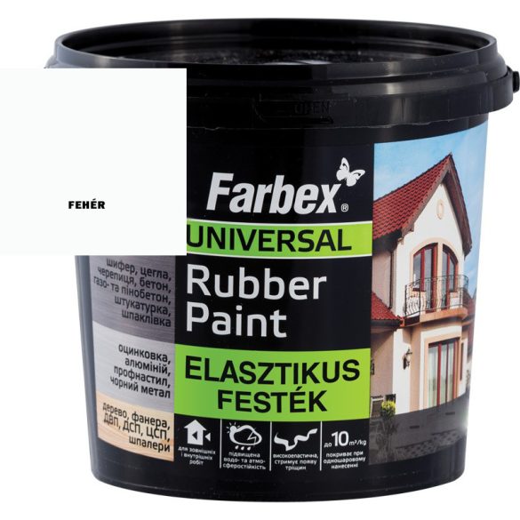 FEHÉR - FARBEX RUBBER PAINT SZUPER ELASZTIKUS FESTÉK 1,2 KG