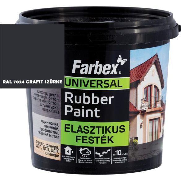 GRAFIT SZÜRKE - FARBEX RUBBER PAINT SZUPER ELASZTIKUS FESTÉK 1,2 KG