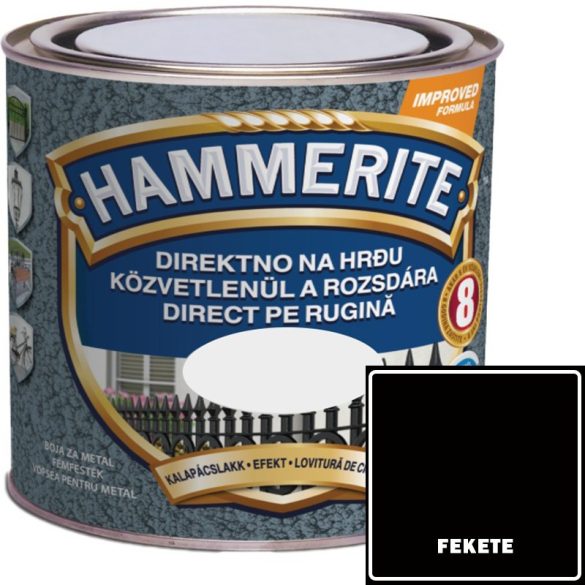 KALAPÁCSLAKK FEKETE - HAMMERITE FÉMFESTÉK - KÖZVETLENÜL A ROZSDÁRA - 0,75L