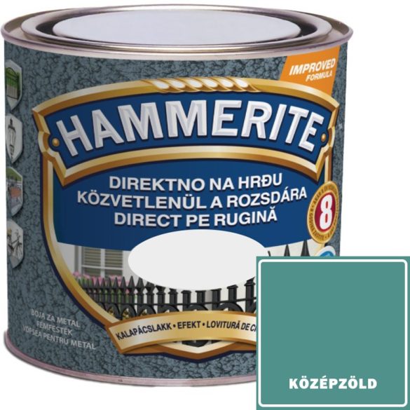 KALAPÁCSLAKK KÖZÉPZÖLD - HAMMERITE FÉMFESTÉK - KÖZVETLENÜL A ROZSDÁRA - 0,75L