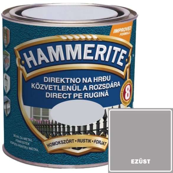 HOMOKSZÓRT  EZÜST - HAMMERITE FÉMFESTÉK- KÖZVETLENÜL ROZSDÁRA - 0,75 L