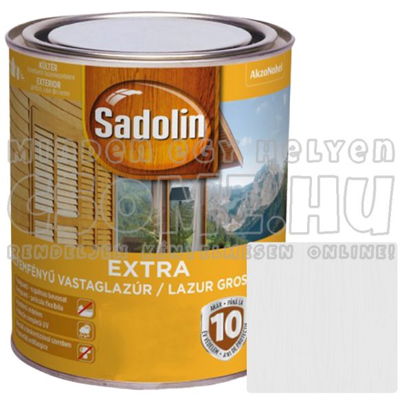 FEHÉR 99 - SADOLIN EXTRA SELYEMFÉNYŰ VASTAGLAZÚR - OLDÓSZERES - 2,5L