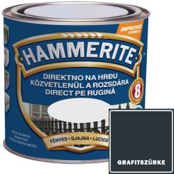   FÉNYES GRAFITSZÜRKE - HAMMERITE FÉMFESTÉK- KÖZVETLENÜL A ROZSDÁRA - 0,25L