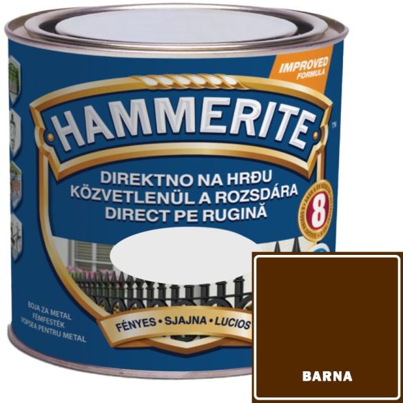 FÉNYES BARNA - HAMMERITE FÉMFESTÉK- KÖZVETLENÜL A ROZSDÁRA - 0,75L