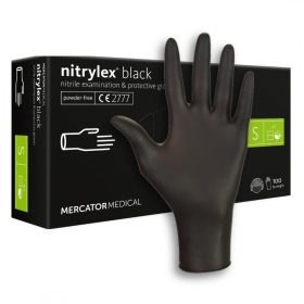    MERCATOR NITRYLEX NITRIL KEZSTYŰ 100DB-OS FEKETE S"-ES MÉRET