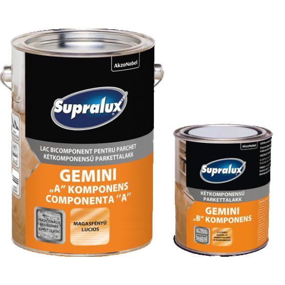 KÉTKOMPONENSŰ PARKETTALAKK MAGASFÉNYŰ - SUPRALUX GEMINI -  0,75 L