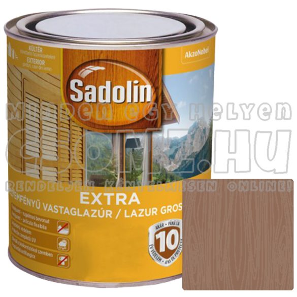 PLATÁNSZÜRKE - SADOLIN EXTRA SELYEMFÉNYŰ VASTAGLAZÚR - OLDÓSZERES - 2,5L