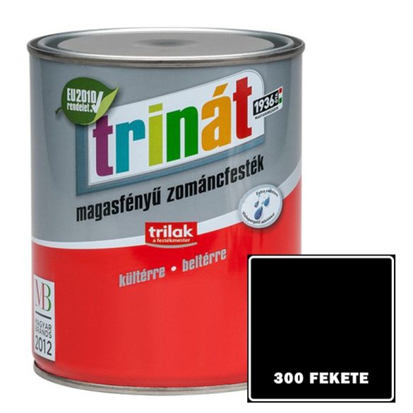 300 FEKETE - TRINÁT MAGASFÉNYŰ ZOMÁNCFESTÉK - 0,5 L