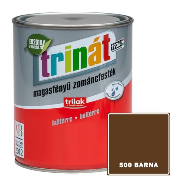 TRINÁT MAGASFÉNYŰ ZOMÁNCFESTÉK 0,25 L 500 BARNA