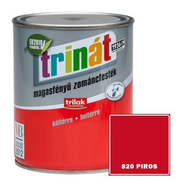 TRINÁT MAGASFÉNYŰ ZOMÁNCFESTÉK 1 L 820 PIROS