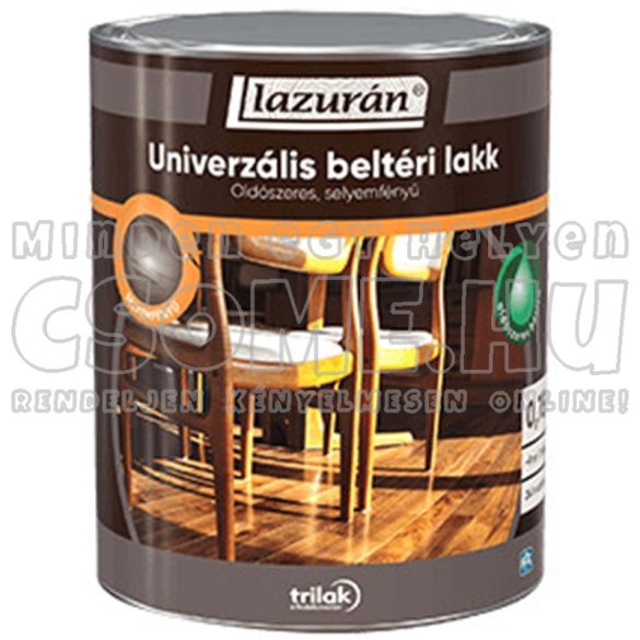 SELYEMFÉNYŰ - LAZURÁN UNIVERZÁLIS BELTÉRI LAKK -OLDÓSZERES - 0,75 L