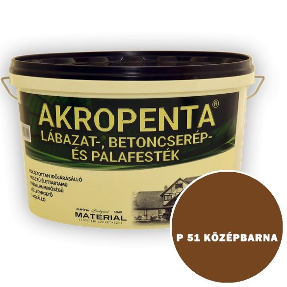 P 51 KÖZÉPBARNA - AKROPENTA  LÁBAZAT-, BETONCSERÉP ÉS PALAFESTÉK