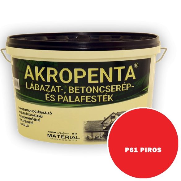 P61 PIROS - AKROPENTA  LÁBAZAT-, BETONCSERÉP ÉS PALAFESTÉK - 4 L