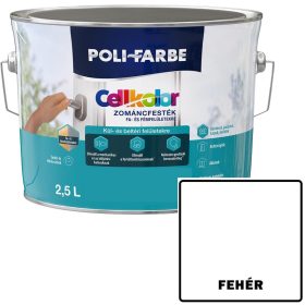   FEHÉR - CELL KOLOR SELYEMFÉNYŰ ZOMÁNCFESTÉK - POLI-FARBE - 2,5L