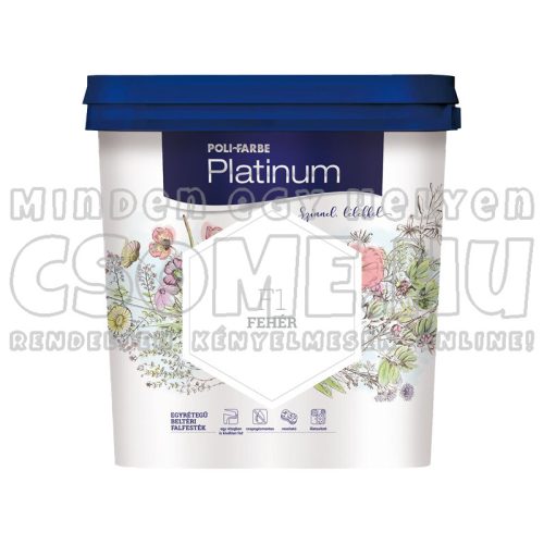 F1 FEHÉR - PLATINUM EGYRÉTEGŰ BELTÉRI FALFESTÉK POLI-FARBE - 5L