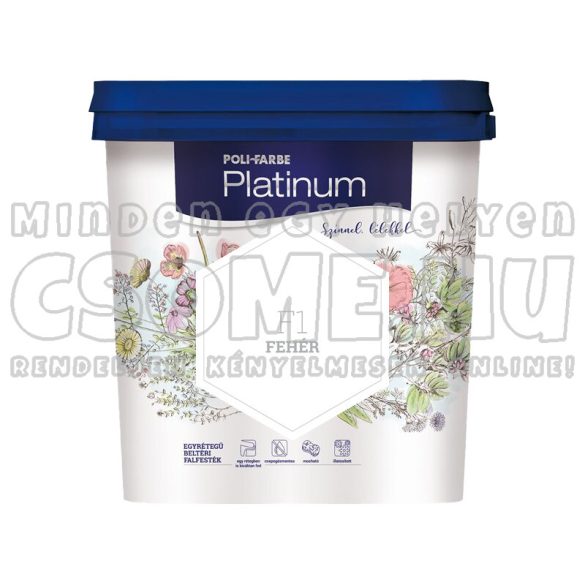 F1 FEHÉR - PLATINUM EGYRÉTEGŰ BELTÉRI FALFESTÉK POLI-FARBE - 2,5L