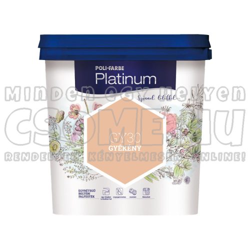 GY30 GYÉKÉNY - PLATINUM EGYRÉTEGŰ BELTÉRI FALFESTÉK POLI-FARBE - 5L