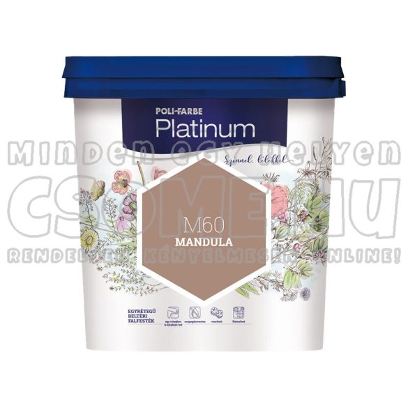 M60 MANDULA - PLATINUM EGYRÉTEGŰ BELTÉRI FALFESTÉK POLI-FARBE - 2,5L