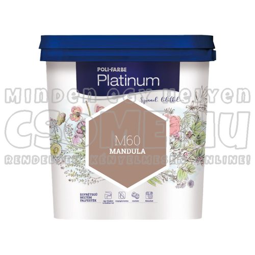 M60 MANDULA - PLATINUM EGYRÉTEGŰ BELTÉRI FALFESTÉK POLI-FARBE - 5L