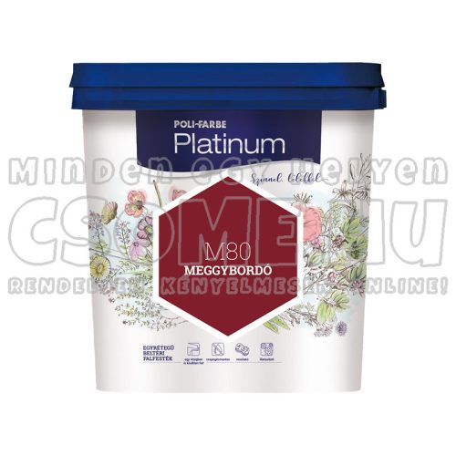 M80 MEGGYBORDÓ - PLATINUM EGYRÉTEGŰ BELTÉRI FALFESTÉK POLI-FARBE - 2,5L