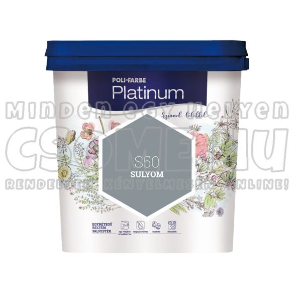 S50 SULYOM - PLATINUM EGYRÉTEGŰ BELTÉRI FALFESTÉK POLI-FARBE - 2,5L