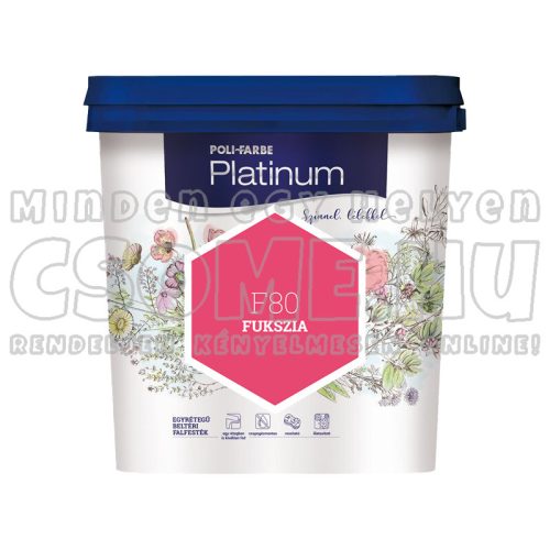 F80 FUKSZIA - PLATINUM EGYRÉTEGŰ BELTÉRI FALFESTÉK POLI-FARBE - 2,5L