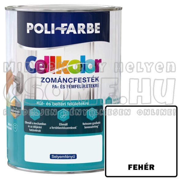 CELLKOLOR SELYEMFÉNYŰ ZOMÁNCFESTÉK 800 ML FEHÉR