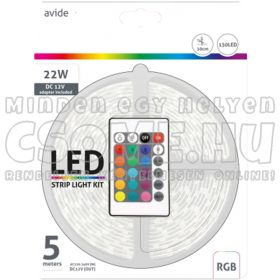 AVIDE LED SZALAG BLISZTER-22W-150 LED-5MÉTER-RGB