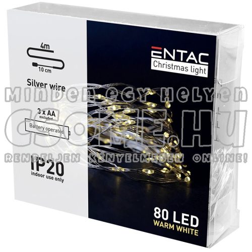 ELEMES LED FÉNYFÜZÉR (1M 20LED) MELEGFEHÉR - ENTAC