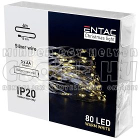 ELEMES LED FÉNYFÜZÉR (4M 80LED) MELEGFEHÉR - ENTAC