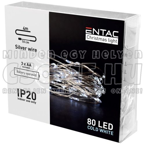 ELEMES LED FÉNYFÜZÉR (4M 80LED) HIDEGFEHÉR - ENTAC
