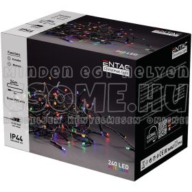 KARÁCSONYI IP44 240 LED FÜZÉER SZÍNES 24M