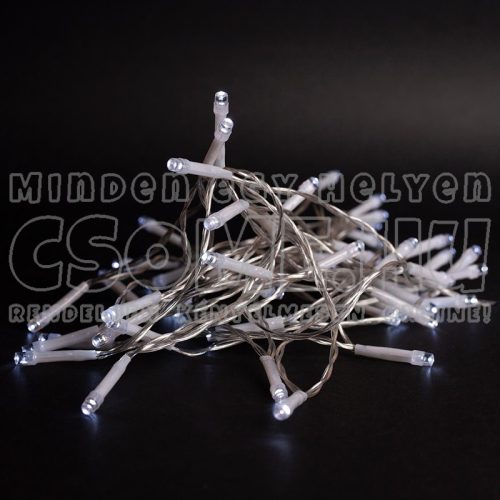 ELEMES LED FÉNYFÜZÉR IDŐZÍTŐS (4M 48LED) HIDEGFEHÉR- ENTAC