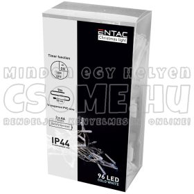   ENTAC KARÁCSONYI IP44 FÜZÉR 96 LED IDŐZÍTŐVEL CW 7M ECL-96CW-T