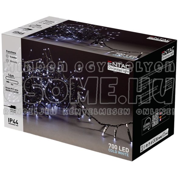 ENTAC FÉNYFŰZÉR 14M 700 LED HIDEGFEHÉR