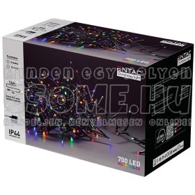 KARÁCSONYI IP44 700 LED FÜRTÖS FÉNYSOR SZÍNES 14M