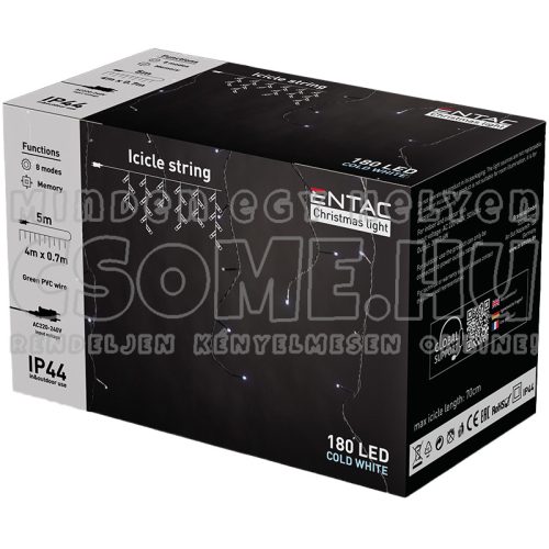 ENTAC JÉGCSAP 4M 180 LED HIDEGFEHÉR