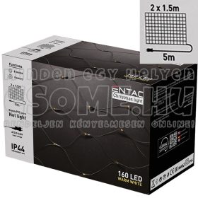 ENTAC KARÁCSONYI IP44 HÁLÓ 160 LED 2M*1,5M-ECL-NET-160-WW