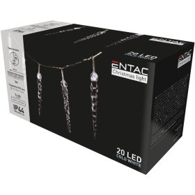 ENTAC ELEMES JÉGCSAP HIDEGFEHÉR 20 LED 3M