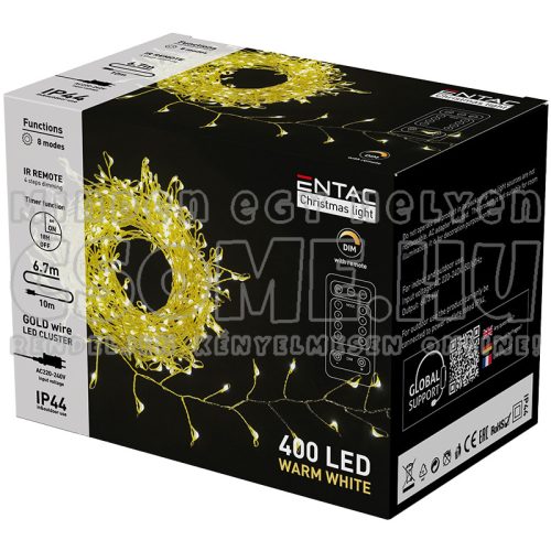 LED FÜRTÖS ARANY  DRÓTFÜZÉR-6,7 M-400 LED-BELTÉRI