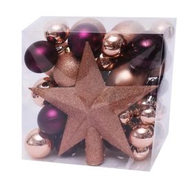   KARÁCSONYFADÍSZ CSÚCSDÍSZ - GÖMB-ARANY ÉS LILA-ACB3-8-FS-MIX-52