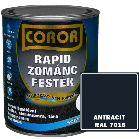ANTRACIT RAL 7016 - COROR RAPID ZOMÁNCFESTÉK - 0,75 L