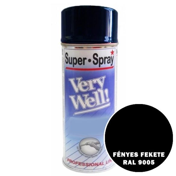 FÉNYES FEKETE RAL 9005 - VERY WELL SPRAY - 600ML