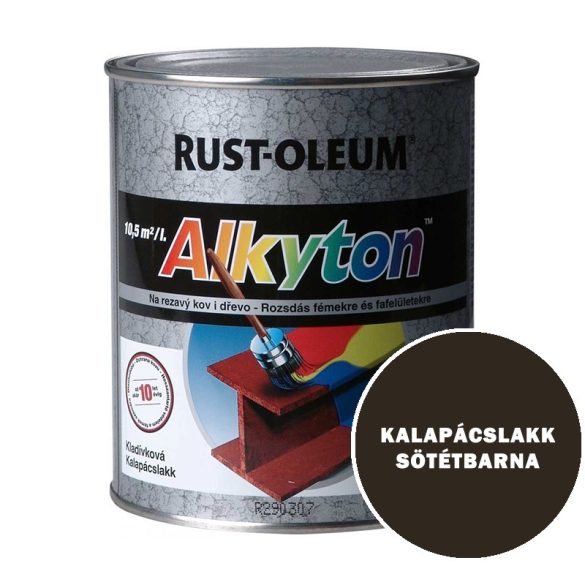 KALAPÁCSLAKK SÖTÉTBARNA - ALKYTON FESTÉK -ROZSDÁS FÉMEKRE ÉS FAFELÜLETRE - 0,75 L