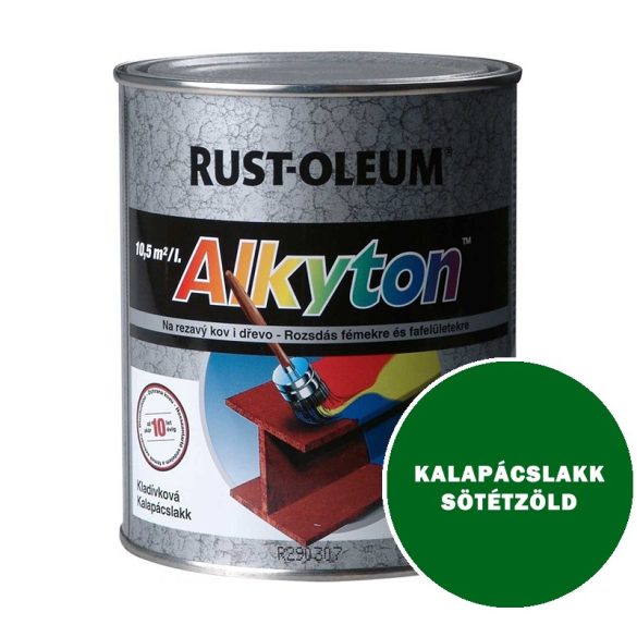 KALAPÁCSLAKK SÖTÉTZÖLD - ALKYTON FESTÉK -ROZSDÁS FÉMEKRE ÉS FAFELÜLETRE - 0,75 L