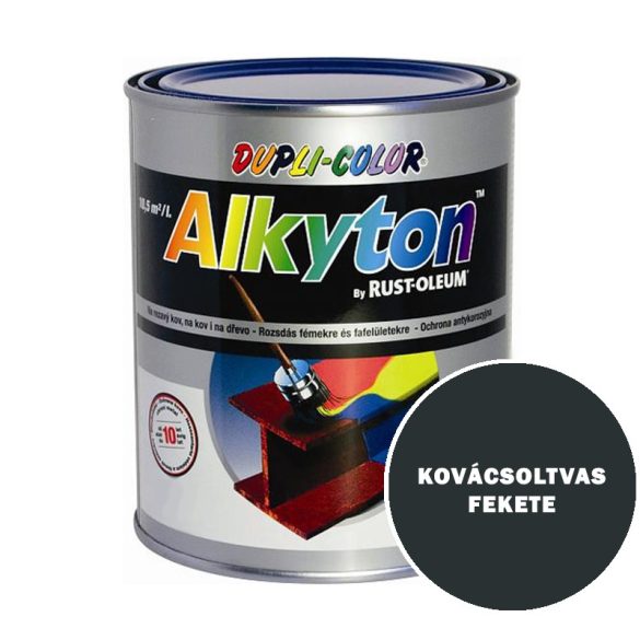 KOVÁCSOLTVAS FEKETE - ALKYTON FESTÉK -ROZSDÁS FÉMEKRE ÉS FAFELÜLETRE - 0,75 L