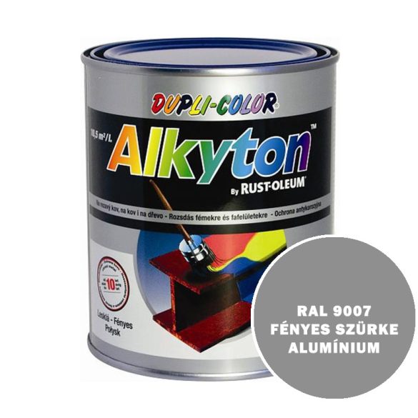 RAL 9007 FÉNYES SZÜRKE ALUMÍNIUM - ALKYTON FESTÉK -ROZSDÁS FÉMEKRE ÉS FAFELÜLETRE - 0,75 L